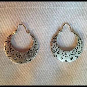 Me&Ro Sterling Silver Chakra Flower Hoop Earrings